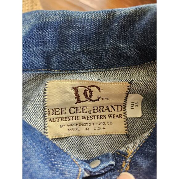 Dee Cee Brand Vintage Denim Jacket Western Mens 36 Tall Washington Mfg - Picture 3 of 13